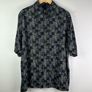 Men’s Claiborne Rayon Button Down Short Sleeve Dress Shirt Casual Business Large